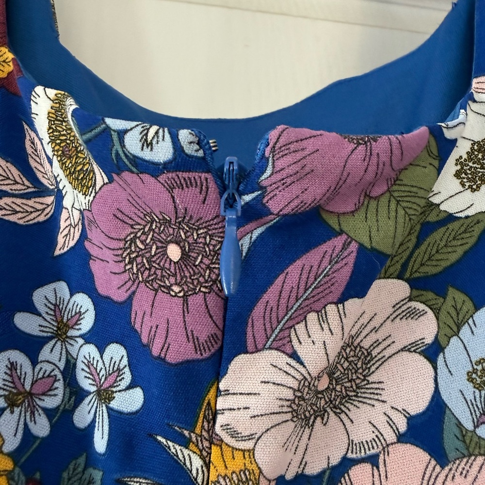 BCBGeneration Blue Floral Baby Doll Dress - Picture 4 of 4